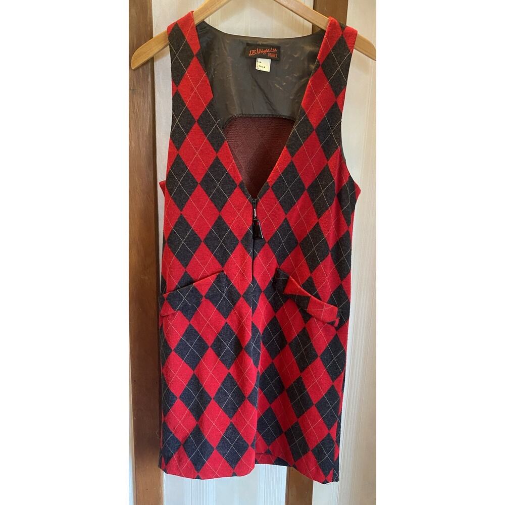 Vintage Jumper Winter Dress Women’s 4 Petite Red Buffalo J B Wright